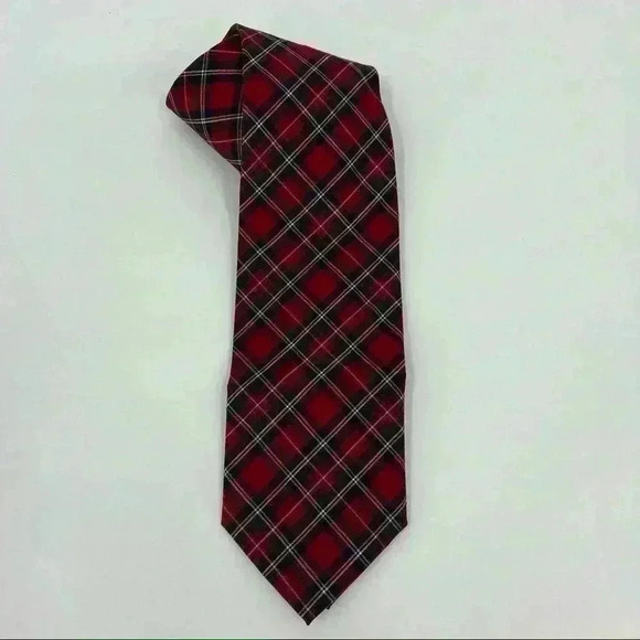 Pendleton Plaid Men’s Red 100% Wool Tie - Picture 1 of 15
